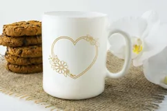 Heart SVG | Monogram SVG Floral Heart | Love SVG Product Image 4