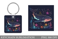 Whale Shark Keychain Sublimation. Sea Keychain Design Product Image 1