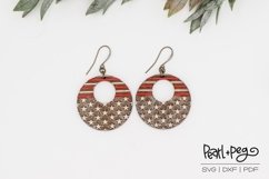 Stars and Stripes Hoop Bundle Laser Engrave Earring Download Product Image 3