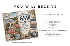 NSW Cottagecore Coastal Tumbler Wrap PNG Product Image 2