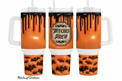 3D Inflated Witches Brew 40 oz Quencher Tumbler Wrap PNG Product Image 1