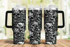 Tumbler laser svg| 40oz Tumbler Halloween Gothic Skulls wrap Product Image 1