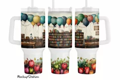 Back to School 40 oz Quencher Tumbler Wrap PNG | Teacher Product Image 1