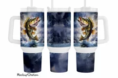 Fishing 40 oz Stanley Cup Wrap, Quencher Tumbler PNG Design Product Image 1