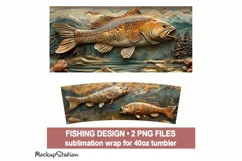 Fishing 40 oz Stanley Cup Wrap, Quencher Tumbler PNG Design Product Image 2