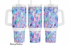 3D Holographic 40 oz Quencher Tumbler Wrap PNG | Sublimation Product Image 1