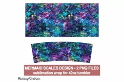 Mermaid Tail 40 oz Quencher Tumbler Wrap PNG | Fish Scales Product Image 2
