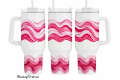 Pink 40 oz Quencher Tumbler Wrap PNG | Transparent Sublimate Product Image 1