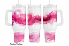 Pink Smoke 40 oz Quencher Tumbler Wrap PNG | Sublimation Product Image 1