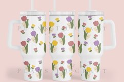 Bundle 6 Spring Floral 40oz Tumbler Sublimation Wrap SVG Product Image 4