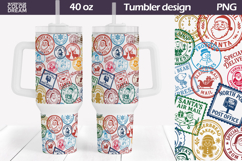 Christmas Stamps Tumbler 40 Oz Product Image 1
