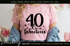 40 and Fabulous SVG Birthday Queen SVG Women T-shirt Mug Product Image 1