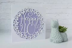 Happy 40th Birthday Card SVG With Pop up Flowers Product Image 2