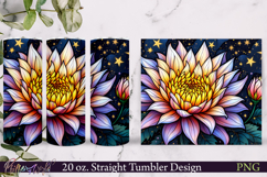 Floral Tumbler Wrap | Aster Flower PNG Product Image 1
