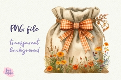 Flour Sack Wildflowers PNG Sublimation Fall Baking Clipart Product Image 1