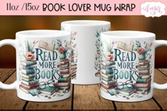 Read more books mug wrap sublimation PNG | Book lover mug Product Image 2