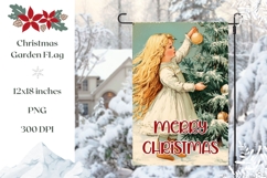 Vintage Christmas Tree Garden Flag Template Product Image 1