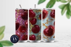 Glitter Coquette Cherry Pattern | Sparkly Glam Texture Paper Product Image 2