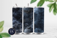 Bats Night Sky Pattern, Dark Gothic Bat Seamless Paper Product Image 2