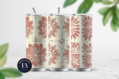 Rustic Retro Floral Block Print | Geometric Floral Pattern Product Image 2