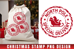 Christmas Stamp Clipart, Christmas Retro sublimation PNG Product Image 1