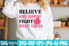 Believe Hope Support Fight Breast Cancer - Awareness SVG Product Image 2