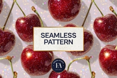 Glitter Coquette Cherry Pattern | Sparkly Glam Texture Paper Product Image 3