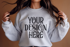 Ash Gildan 18000 Sweatshirt Mockup,G18000 Crewneck Sweatshir Product Image 1