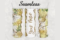 Flower Gold Glitter Marble 20 oz sublimation design tumbler Product Image 1