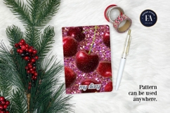 Glitter Coquette Cherry Pattern | Sparkly Glam Texture Paper Product Image 4