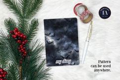 Bats Night Sky Pattern, Dark Gothic Bat Seamless Paper Product Image 4