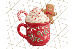 Christmas Coffee Mugs Clipart PNG Festive Cups Product Image 5