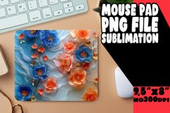 Marble and Flower 3D Mouse Pad Design Sublimation Product Image 1