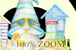 Watercolor Summer Gnomes Clipart, Beach Gnomes PNG, birthday Product Image 4