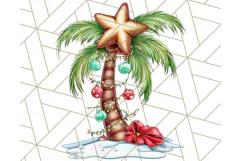 Christmas Penguins The Beach Clipart PNG, Tropical Holiday Product Image 5