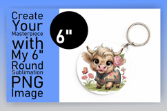 Lovely Round Design for Keychains , Cute Cow Product Image 1