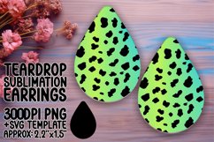 Leopard Print Glitter Teardrop Earring Art Product Image 1