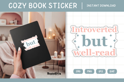 Printable Cozy Book Lover Sticker | Introverted Well Read Product Image 1