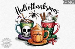 Hallothanksmas PNG, Hallothanksmas Coffee Sublimation Product Image 1