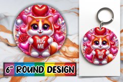 Bright Round Keychain Sublimation, Valentines Product Image 1