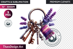 Lavender Clipart PNG, French Country Botanical sublimation Product Image 1