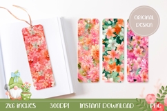 Pink Flowers Bookmark Designs, Glitter Bookmarks Product Image 1