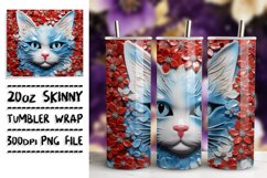 Dynamic 3D Cat Tumbler Charm: Glossy Sublimation Art Product Image 1