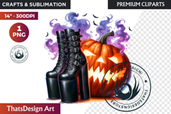 Halloween Character Boots - Spooky Gothic Clipart PNG Product Image 1