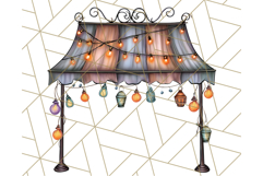 Fall Market Stall Clipart PNG, Rustic Autumn Clip Art Product Image 5