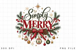 Simply Merry Christmas PNG, Vintage Holiday Typography Product Image 3