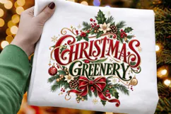 Christmas Greenery Elegant Poinsettia PNG - Vintage Holiday Product Image 3