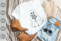 Boo with Flowers SVG Cut Files/ Halloween SVG Cut Files Product Image 2