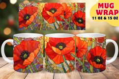 Garden Bloom Art Stained Glass Sublimation 11oz 15oz Mug Wra Product Image 1
