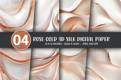 Rose Gold 3D Silk Digital Paper Product Image 1